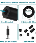 M6 Spacer Assortment Kit With Non Threaded Round Washers And Insulated ABS Plastic Standoffs ID 6.2mm OD 11mm Ten Sizes For 3D Printers