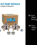 2 Piece Front Wheel Bearing And Hub Kit For Honda Accord Civic Element Tl Tsx And Acura Ilx Ride Ready Heavy Duty Hub Bearings Set With Sealed Bearings packaging