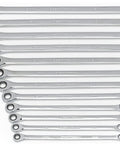 Gearbox XL Ratcheting Wrench Set 12 Piece Metric With Extra Long Beams For Maximum Leverage And Torque, offset non ratcheting heads.