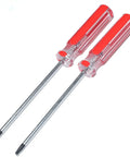 Kick Butt T9 Torx Security Screwdriver Two Pack Set With Snap Tight Magnetic Bit And Contoured Grip Handle Rugged Steel Shaft shown side by side.