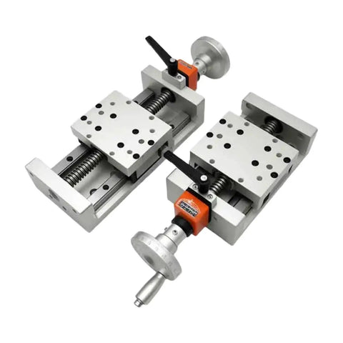 Kickass T Type Digital Manual Z Axis Linear Actuator With Sleek Built In Display Smooth Self Locking Guide Rail Heavy Duty 100Mm Width Slide Stage For Serious Makers close up of heavy duty dual slide mechanism with digital control knobs