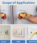 Low Profile Wall Outlet Box For Easy Home Wiring Install No Fuss Junction Box Made From Durable ABS Plastic For Safe Reliable Electrical Connection Everyday Use, white wall-mounted sockets and switches