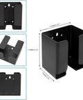 Heavy Duty EV Charger Holder Kit With J Hook Cable Organizer Wall Mount Nozzle Dock For SAE J1772 Tesla black steel mount, 4.53x3.03 inches.