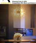 Dimmable BA15D LED Bulbs 6W 120V Soft Warm White 2700K dimming effect on ceiling light in a modern kitchen setting
