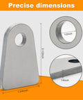 Heavy Duty Weld On Tabs For One Half Inch Holes, Steel Shock Mount Weld Tabs, One Quarter Inch Thick, Four Pack dimensions