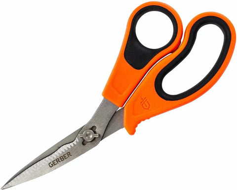 Take-A-Part Poultry And Small Game Shears With Serrated Blades, Pivot Pin Release, Bright Orange Rubber Handle, 5.5 Inch Hunting Shears