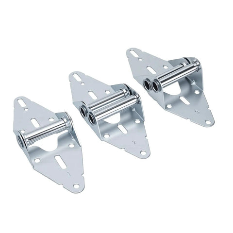 10-Piece Garage Door Hardware Kit With 2-In White Nylon Rollers And Hinges For Quiet, Smooth Operation And Reduced Noise, Durable Nylon Wheels, Nylon-Coated Steel Shaft, Easy Installation, Compatible With Most Residential Doors, three silver hinges