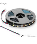 RGBW LED Strip Lights 16.4ft 5m Dope RGB Color Mix With 2700K Warm White 60 LEDs Per Meter 12V DC 12mm Black PCB IP30 Indoor