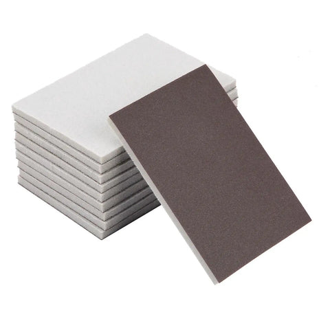 Fresh 10 Pack Self Stick Sponge Sandpaper For Wood And Crafts With Grits 120 180 And 240 for smooth polishing, 10 adhesive sponge sheets shown.