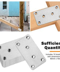 Beefy Heavy Duty Wood Brackets Set 10pcs Stainless Steel Flat Mending Plates 80x40x1.75mm for timber and fence post fixing