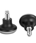 Low Profile Bell Glides Office Chair Feet 5 Pack Replacement Caster Wheels To Fixed Castors With Self Adhesive Felt Pads Black