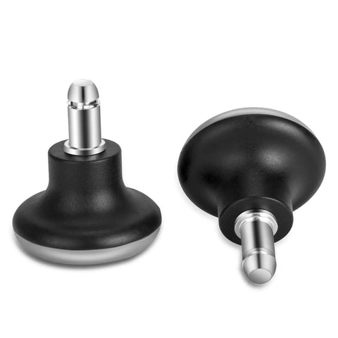 Low Profile Bell Glides Office Chair Feet 5 Pack Replacement Caster Wheels To Fixed Castors With Self Adhesive Felt Pads Black