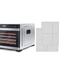 Top Shelf Food Dehydrator With Six Stainless Steel Trays, Built Tough Digital Timer And Adjustable Temp Control, Zero Hassle BPA Free Mesh Screens.