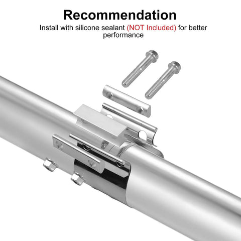 3 Inch Stainless Steel Exhaust Clamp Set For Butt Joint Connection with bolts on pipe, no weld needed, silicone sealant recommended