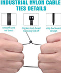 Heavy Duty Zip Ties 12 Inch Nylon 66 Cable Ties With 120 Lb Tensile Strength details and features