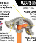 Aluminum Conduit Bender Full Assembly For 1/2-Inch EMT With Wide Foot Pedal, Benchmark Symbols And Angle Setter For Time-Saving, Repeated Accurate Bends At 10, 22.5, 30 And 45 Degrees