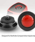 Slick Mini Quick Release Plate Built From Tough Aluminum Alloy For Lightning Fast Camera Swaps On Compatible Tripods And Monopods Includes A Standard Quarter Inch Screw And Super Secure Mounting Base For Weekend Warriors Red top view and side view of quick release plate.