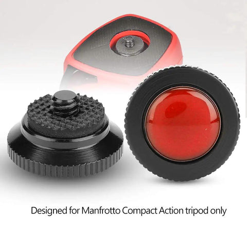 Slick Mini Quick Release Plate Built From Tough Aluminum Alloy For Lightning Fast Camera Swaps On Compatible Tripods And Monopods Includes A Standard Quarter Inch Screw And Super Secure Mounting Base For Weekend Warriors Red top view and side view of quick release plate.