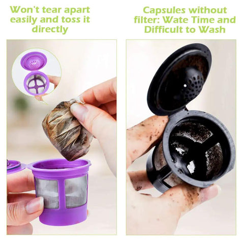 Go To Disposable Coffee Filters For Keurig Coffee Makers 600 Count Natural Biodegradable Paper Pods shown with reusable pod