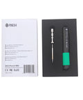 Packaging of Mini Portable Soldering Iron With Dual USB C PD QC 3.0 And DC5525 Power, slim design, includes manual.