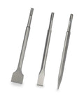 Chisel And Point Bit Set For SDS Plus Rotary Hammers Demo Ready Tough As Nails Concrete And Tile Kit Three Piece brushed steel