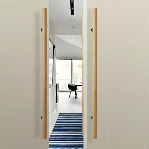 Heavy Duty Slick 40 Inch Modern Push Pull Bar Handle For Sliding Barn Doors Double Sided Pair With Drop Down Finger Pull Smooth Operation No Sweat Setup Built Tough For Home Office Gym Or Restaurant Room Refresh
