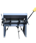 Front view of Ultra 24 Inch Box And Pan Brake with 3 segment movable fingers for complex sheet metal bends in 16 gauge mild steel.