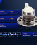 Pair Of Rear Wheel Hub Bearing Assemblies With ABS For 5 Lug Vehicles Direct Fit Buick Century 2004 2005 close-up details