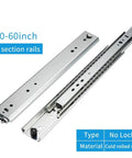 Heavy Duty Drawer Slides Set 250mm 300mm 450mm 1000mm One Pair With Ball Bearing Silently Glide, Rust Resistant Electroplated And Powder Coated Steel Rails For Smooth, Quiet, Long Lasting Drawers Ready To Roll. 3-section cold rolled steel drawer slides, no lock