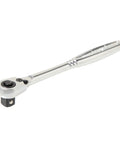 Three Eighths Inch Drive Ratchet Handle With Compact Head And Socket Hold Type, Seventy Two Tooth Ratcheting Mechanism, Lightweight