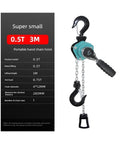 Heavy Duty Manual Lever Hoist Hand Chain Pulley For Lifting Loads Up To 0.5 Tons With 3 Meter Lift Capacity And Smooth Tension Control For Tough Jobs, displayed with specifications.