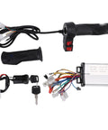 350W Electric Motor Controller Kit With Efficient Heat Dissipation For E Bikes Trikes And Motorcycles Aluminum Alloy Housing Rubber Brushed Throttle Grip Ignition Switch With 2 Keys Ride Ready Safe Reliable Integration
