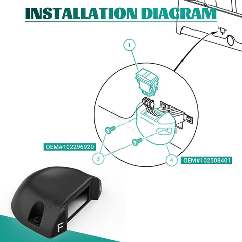 Club Car Precedent Forward Reverse Switch And Housing Kit For Precedent Onward Tempo Electric Golf Carts OEM 101856002 102508401 Plug And Play Easy Install Replacement Part Premium Quality Durable Build installation diagram with labeled components.