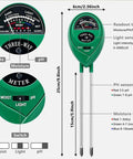 3 In 1 Soil Tester Meter For Moisture pH And Light No Batteries Required Battery Free Easy Readouts For Plants And Home Gardeners Quick Accurate Readings For Smart Gardening green 25cm probe