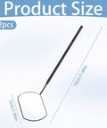 2 Pack Stainless Steel Oval Lash Mirror for Eyelash Extensions 2 Inch Detachable Inspection Mirrors for Lash Pros Crystal Clear Vision Distortion Free Viewing Go To Lash Tool for Precise Lashes and Quick Results, 19cm size