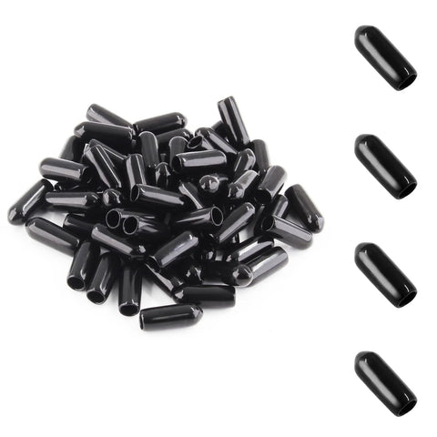 60 Pieces 4.5mm Screw Thread Protectors Rubber End Caps For Round Tubes Black Vinyl Tube Caps 15mm Length Inner Diameter 4.5mm