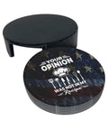 Six Leather Coasters With Holder Set For Home Bar And Office Use Microfiber PU Leather Drink Coasters For Weddings Parties