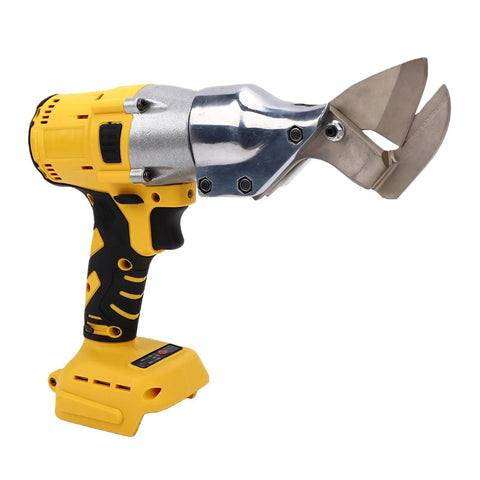 Jiawu Cordless Electric Metal Shears With 360 Degree Rotating Head, handheld metal cutter with a robust design and sharp blades.