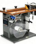 Avsmgp High Speed Flat Label Applicator With Precision Plc Control System, showcasing machine's labels and touchscreen interface.