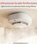 Dual Sensor Photoelectric Smoke Alarm Pack For Home Fire Safety With Easy Test And Mute Button And Low Battery Warning Fast Response To Fires No Fuss Install 12 Pack mounted on ceiling