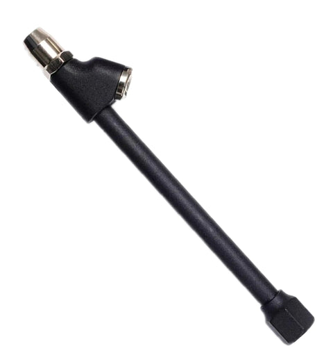 Heavy Duty Dual Head Tire Air Chuck With One Quarter Inch FNPT Extended Reach, showing rugged steel design and dual head feature.