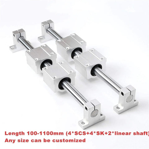 Smooth Professional Linear Rail Slide Support For Optical Guide Shaft With High Precision Bearing Slip Motor for CNC with silver finish.