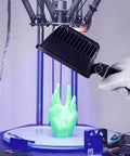 Gloved hand using Portable UV Glue Curing Lamp 365Nm 300W AC 90 240V With 15 LED Beads Plug In UV Light on green model
