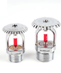 Heavy Duty Five Pack of 68 Degree Quick Response Fire Sprinkler Heads No Drama Concealed Ceiling Setup for Commercial Areas Smooth Pendent Upright Install Top Shelf Quality featuring chrome finish and glass bulb.