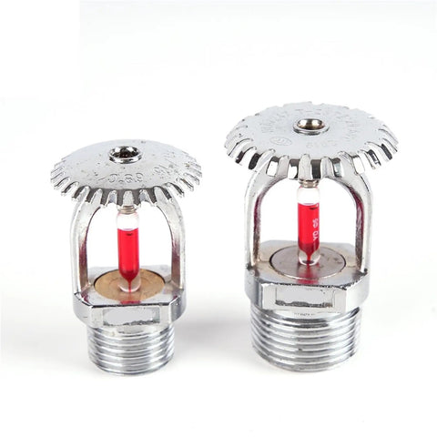 Heavy Duty Five Pack of 68 Degree Quick Response Fire Sprinkler Heads No Drama Concealed Ceiling Setup for Commercial Areas Smooth Pendent Upright Install Top Shelf Quality featuring chrome finish and glass bulb.