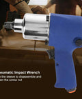 Industrial Pneumatic Impact Wrench With 5 Speed Control And Heavy Duty Performance For Garage Work Built Like A Tank With Hella Strong Steel Body For Legit Power On Demanding Mechanic Jobs Daily, showcasing the compact steel body and grip handle.