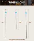 Top Shelf Steam Probe Set For Home Baristas Slick Replacement Parts For Dual Boiler Espresso Machines BES900 BES920 BES980 showing dimensions of 4in and 6in probes.