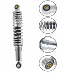 Chrome 320mm motorcycle rear shock absorber with heavy-duty steel construction, suitable for XL883 1200 72 48 RD350 G1 GS125 150cc.