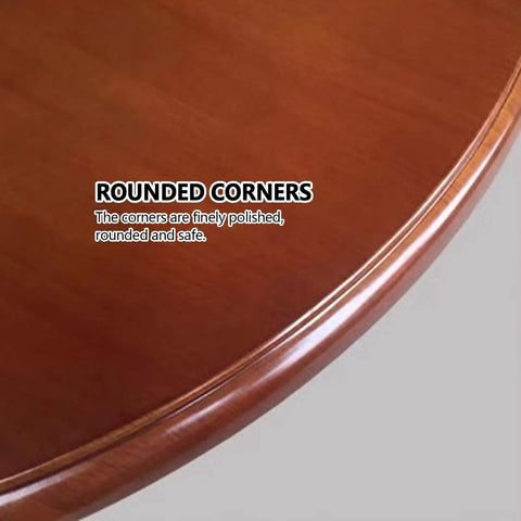 Close-up of the Wooden 360 Degree Lazy Susan Turntable for Dining Table showing finely polished rounded corner.