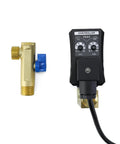 Automatic Timed Condensate Drain Valve Set Of Four One Half Inch AC 110V with controller, brass body, and adjustable timing.